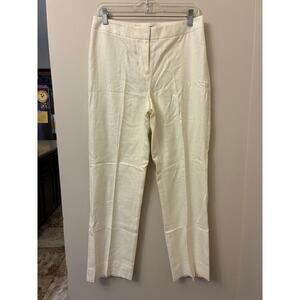 Lafayette 148 Barrow Pants Cream White Wool Silk Cotton Blend Size 6